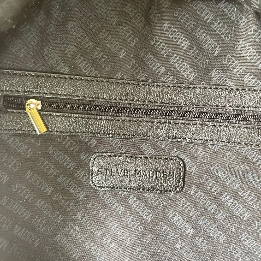 Steve Madden pink logo Nylon backpack with black straps & gold tone accents